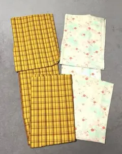 昭和レトロ　手縫いウール着物　長襦袢付き