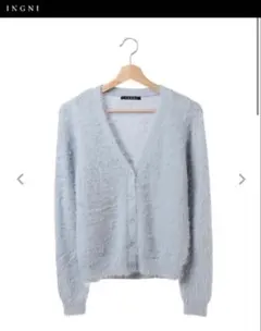 【INGNI(イング)】フェザーコンパクトカーディガン/ブルー
