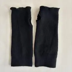 黒 リブ編み アームカバー
