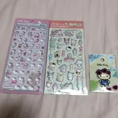 【正規品】ボンボンドロップシールミニ　ワッペンシール日焼けキティ　ぷくっとシール