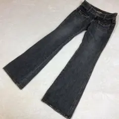 【キャサリンハムネット】ジーンズ　デニム　黒　M　ローライズ フレア y2k