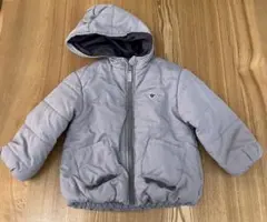 ベビー　アウター　グレー フード付き キッズアウター　男の子　恐竜　ダウン