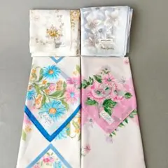 未使用✨4枚セット Pierre Cardin スイス製入り他 花柄ハンカチのサムネイル