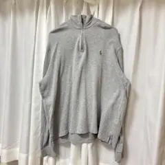POLO RALPH LAUREN グレー ジップアップセーター M
