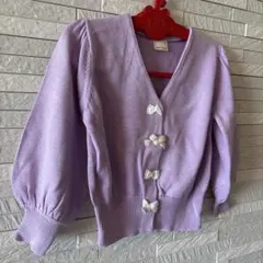 petit main ラベンダーカーディガン M