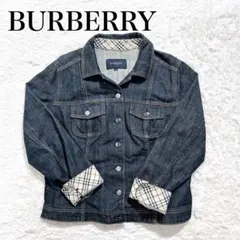 【美品】バーバリー デニムジャケット ノバチェック ダークブルー サイズ15