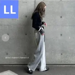 新品 しまむら aya Dカン付きカーブパンツ LL ダークグレー 配色