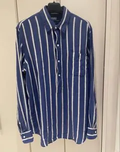ポロラルフローレン　長袖リネンシャツ　M ストライプ