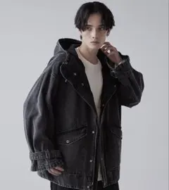 CLELデニムマウンテンパーカーブラックL