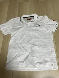 Callaway ドット柄 ポロシャツ ホワイト