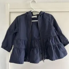 b.ROOM フリル付きネイビーフードジャケットのサムネイル