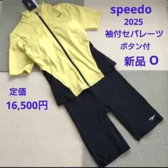 O 新品 speedo フィットネス水着 ボタン付 セパレーツ 袖付 立ち襟のサムネイル