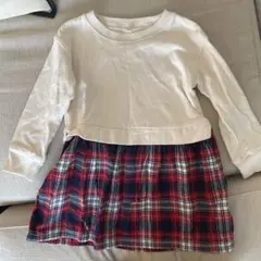 キッズワンピース 白・赤チェック 100 まとめ買いお値引きします^_^
