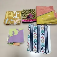 ディズニー ランチマット、ハンカチ、手ぬぐい、風呂敷　5枚セット