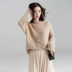 もこもこ color フェザーヤーン ニット デート フェミニン セーター