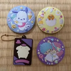 刺繍ピンバッジセット　ポチャッコ　ぐでたま　キキララ　ポムポムプリン　サンリオ