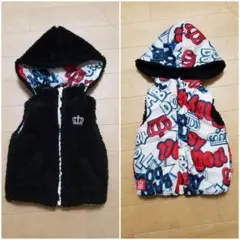 ベビードール　リバーシブルベスト　もこもこ　100