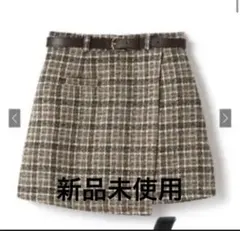 GRL インパン ベルト付きツイードラップデザインスカート