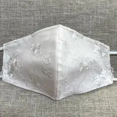 ★(new)ハンドメイド.シンプルマスク (チュールレース)裏地→国産さらしのサムネイル