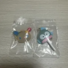 サンリオキャラクターズ カラフルキャンディーチャーム ウサハナ、ハンギョドン
