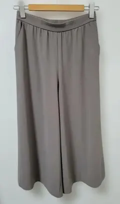 モカグレー ワイドパンツ ゴムウエスト レナウン日本製 L