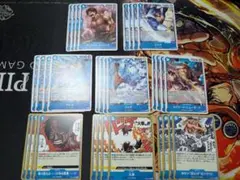 ワンピースカード　赤青エースデッキ　デッキパーツ　4枚ずつ