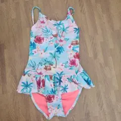 トロピカルフラワー柄 ワンピース水着 140cm