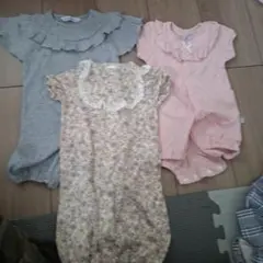 可愛いツーウェイ・ドレスオール3点セット　50センチ～70センチ