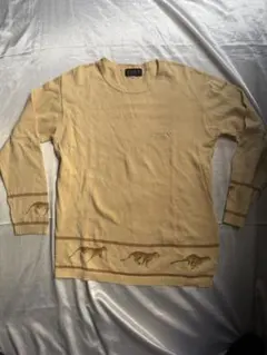 KRIZIA EVEX ベージュ チータープリント長袖サマーニット L