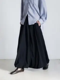 crewreクルーレ　ストレッチベロアストレートスカート　サイズ3 ブラック crewre online shop / ストレッチベロアストレートスカート