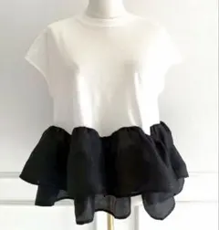 Myu ペプラム 半袖 Tシャツ ホワイト 白のサムネイル