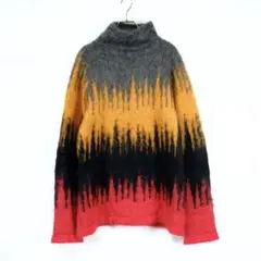 1980s FICCE ハイネック　モヘアニットセーター　デザイン　アート
