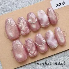 206 現品 マグネットネイル ＊ ニュアンス ネイルチップ ショートバレリーナ