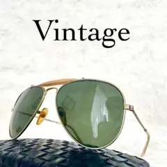 Ray-Ban ゴールドフレーム サングラス ケース付きビンテージ Ray-Ban レイバン ケース付 ティアドロップ サングラス