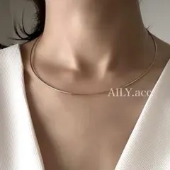 ステンレス 細身チョーカーネックレス 1.5mm ゴールド