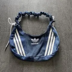 adidas デニム ストライプ ショルダーバッグ　リメイク　再構築