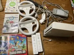 Wii 本体リモコンハンドルヌンチャクとゲームソフトセット　Nintendo