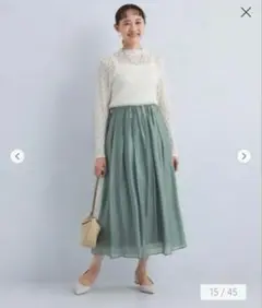 【USED】green label relaxing シアー ギャザー スカート