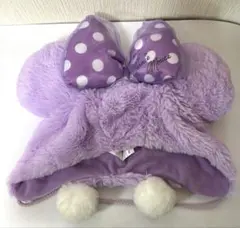 [美品]✨　ミニーマウス リボン付き紫色 ファンキャップ