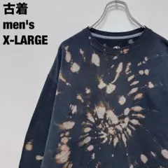 ATHLETIC スウェット リメイク ブリーチ タイダイ ブラック XL 古着