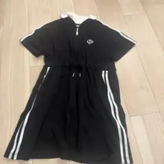 黒 半袖ワンピース ジッパー付き　メゾピアノ