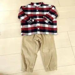 無印良品　チェックシャツ&綿パンツセット 100cm 90cm