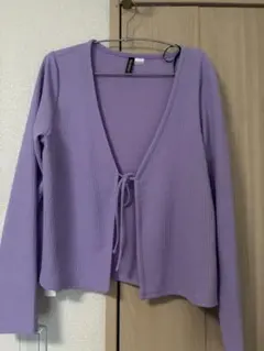 H&M DIVIDED カーディガン パープル フロントリボンのサムネイル