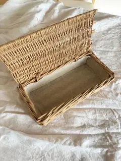 蓋付きバスケット　可愛いバスケット　小物収納バスケット　小ぶり裁縫箱など