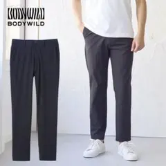 GUNZE メンズストレッチパンツ BODYWILD ブラック M 前開き 速乾