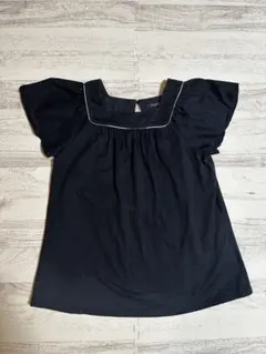 Burberry バーバリー　黒 半袖シャツ フリル袖