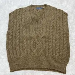 現行タグ 未使用級 ポロラルフローレン ニットベスト ウール カシミヤ カーキ