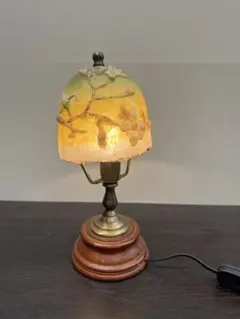 【レア】昭和レトロ　陶器製 ランプシェード/ナチュラルな図柄と癒しの灯り レア】昭和レトロ 陶器製 ランプシェード/ナチュラルな図柄と癒しの