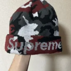 supreme × NEWERA ビーニー ニット帽 レッド ストリート