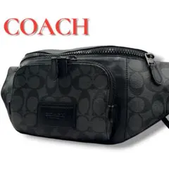 COACH Signature Body Bag Black leather